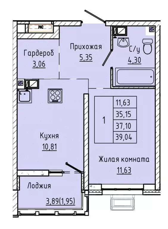1-к кв. Ростовская область, Ростов-на-Дону ул. Текучева, 370/3 (37.1 ... - Фото 0