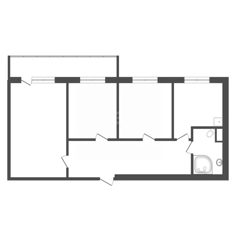 3-к кв. Амурская область, Тында ул. Красная Пресня, 54 (67.4 м) - Фото 1