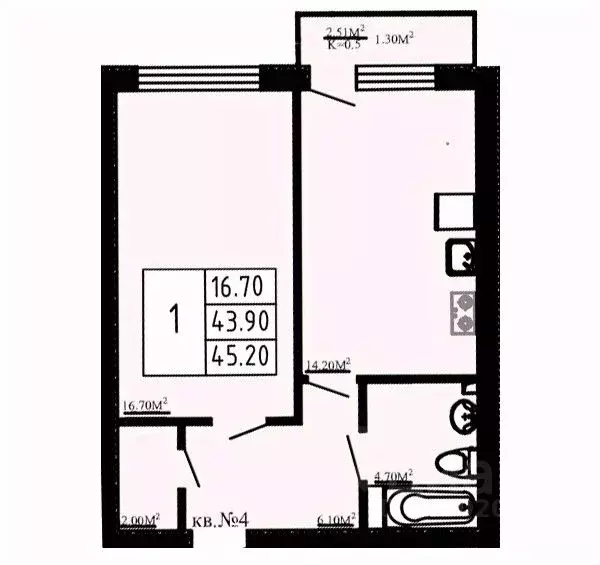 1-к кв. Ленинградская область, Коммунар г. Гатчинский муниципальный ... - Фото 1