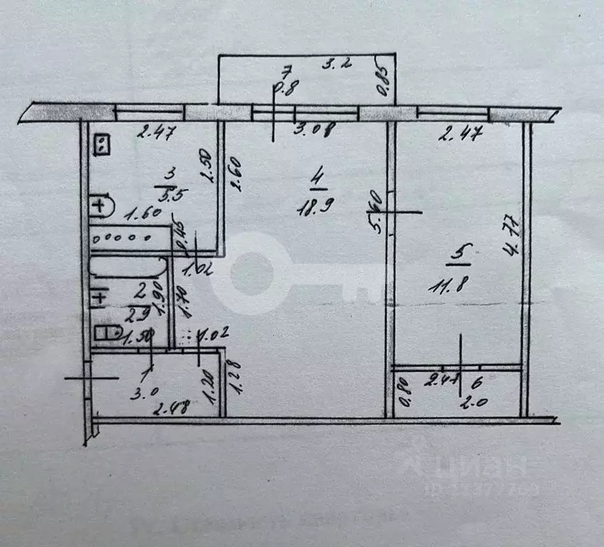 2-к кв. Татарстан, Казань ул. Кулахметова, 6 (47.0 м) - Фото 1