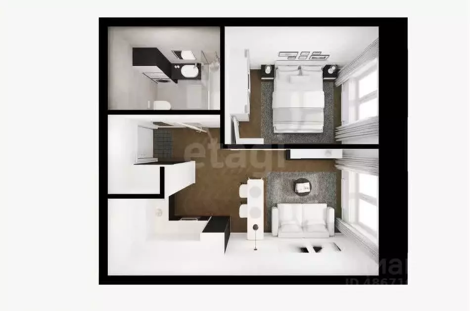 1-к кв. Сахалинская область, Южно-Сахалинск ул. Имени Владимира ... - Фото 2