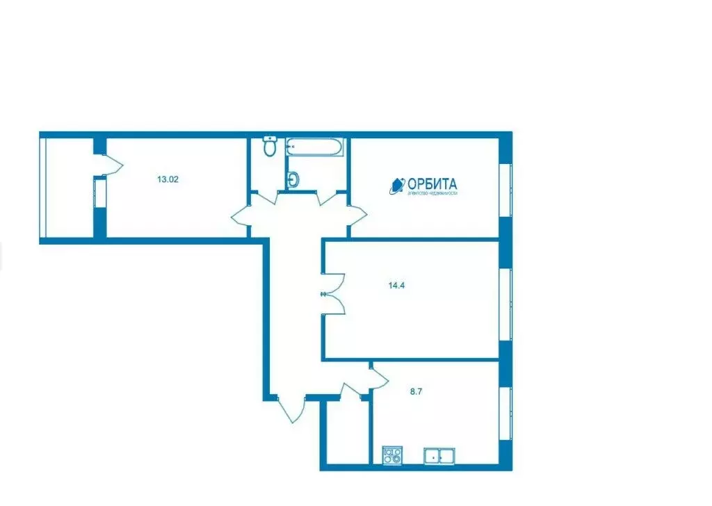 3-комнатная квартира: Тюмень, Широтная улица, 157 (60.9 м) - Фото 1
