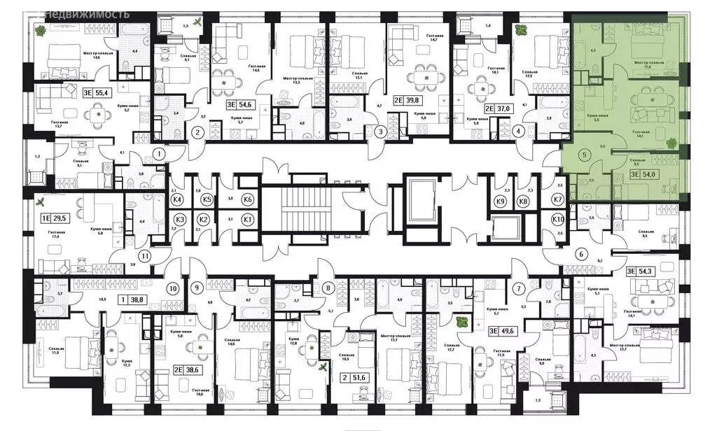 3-комнатная квартира: Пушкино, ЖК Пушкино Град (54 м) - Фото 2