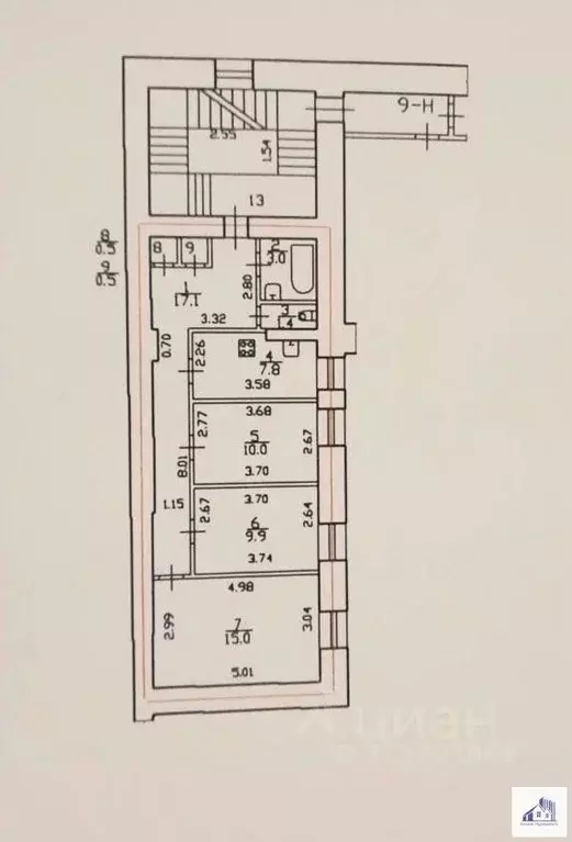 3-к кв. Санкт-Петербург пер. Пирогова, 13 (65.2 м) - Фото 1