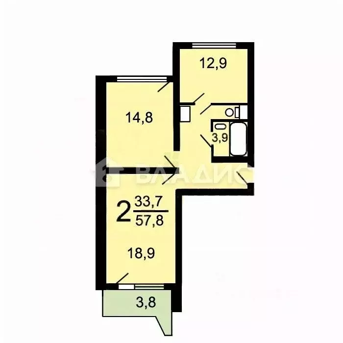 2-к кв. Москва ул. Борисовские Пруды, 38 (58.0 м) - Фото 1