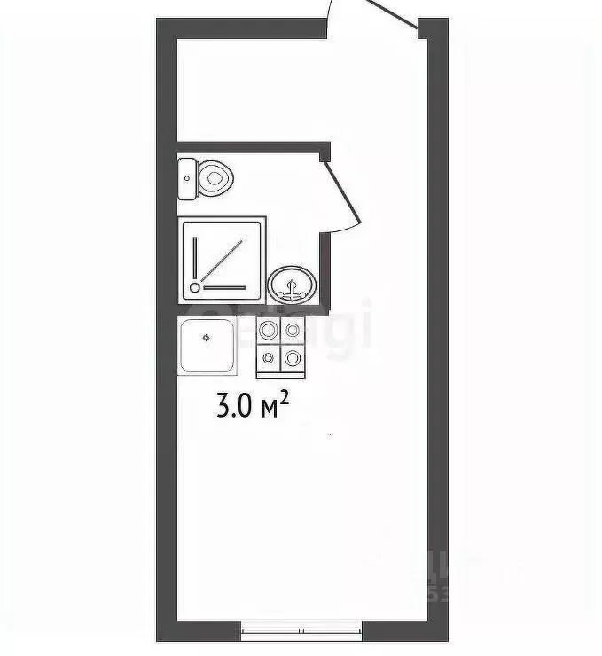 Студия Ростовская область, Ростов-на-Дону Зональный пер., 28Р (14.0 м) - Фото 1