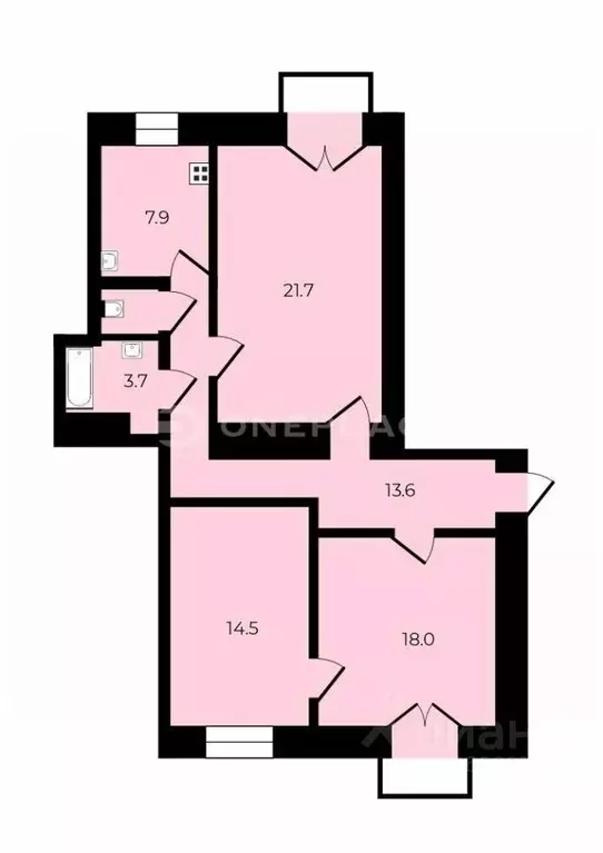 3-к кв. Санкт-Петербург Ивановская ул., 8/77 (80.9 м) - Фото 2