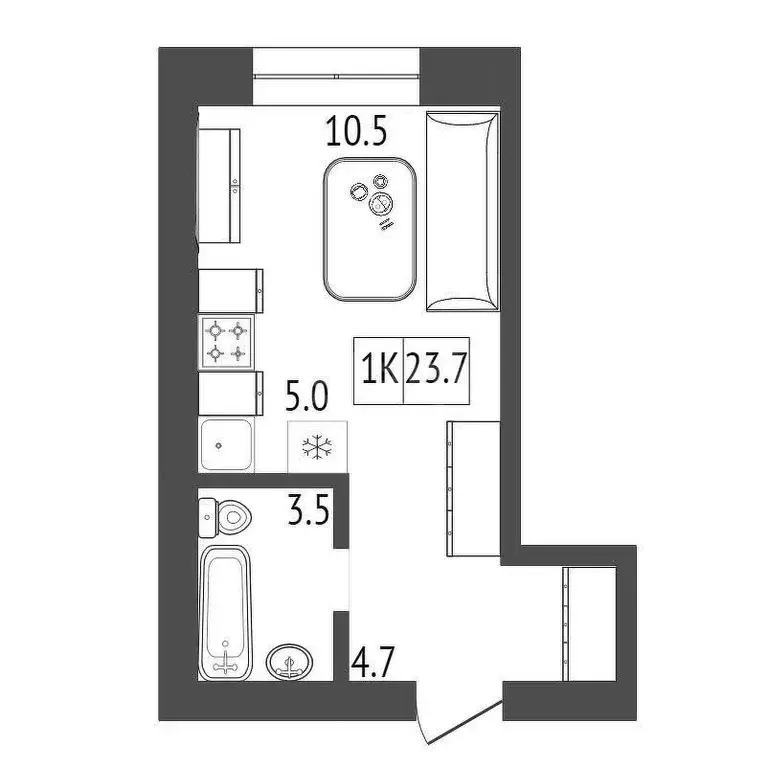 Продаётся квартира-студия, 23.1 м - Фото 0