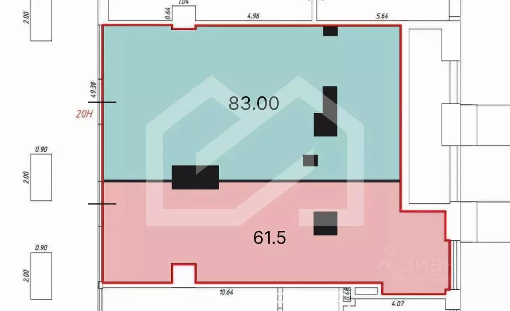 Торговая площадь в Москва ул. Нижние Мневники, 16к4 (62 м) - Фото 2