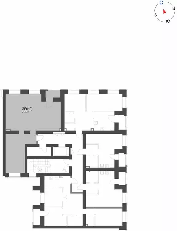 3-комнатная квартира: Нижнекамск, 15-й микрорайон, ЖК Калина (78.27 м) - Фото 1