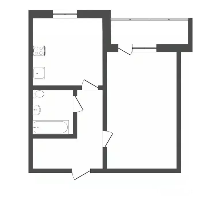 1-к кв. Тюменская область, Тюмень ул. Муравленко, 13 (32.0 м) - Фото 1