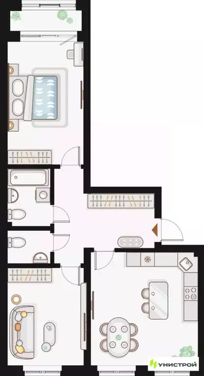 2-к кв. Татарстан, Казань Ку на Кулагина жилой комплекс (72.27 м) - Фото 1