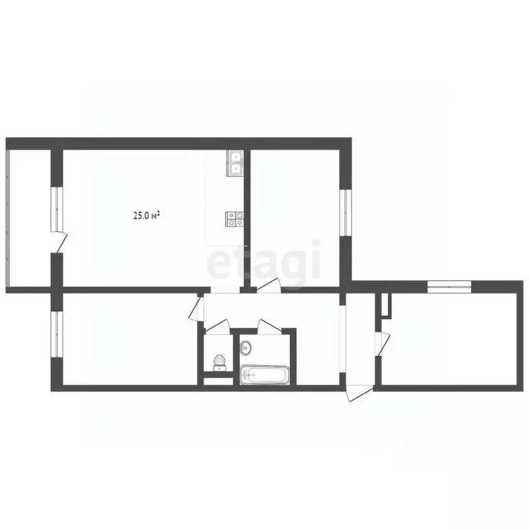 3-к кв. Ханты-Мансийский АО, Лянтор Сургутский район, 5-й мкр, 2 (77.7 ... - Фото 1