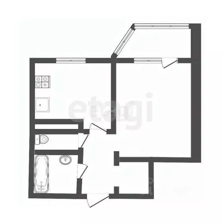 1-к кв. Ульяновская область, Ульяновск ул. Автомобилистов, 7А (32.7 м) - Фото 2