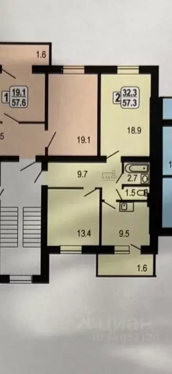 2-к кв. Челябинская область, Магнитогорск пос. Молодежный,  (57.0 м) - Фото 2