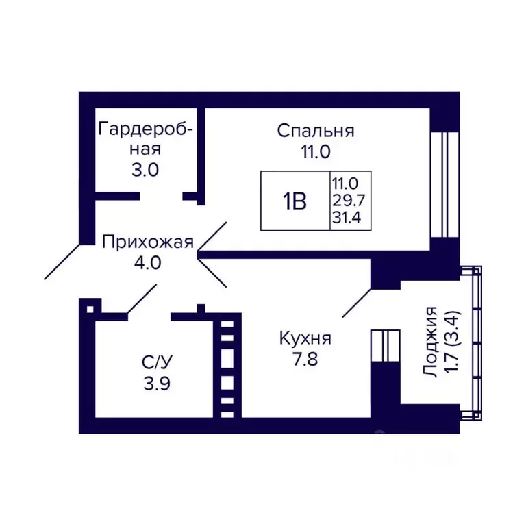 1-к кв. Новосибирская область, Новосибирск 18-й Бронный пер., 16 (31.4 ... - Фото 0