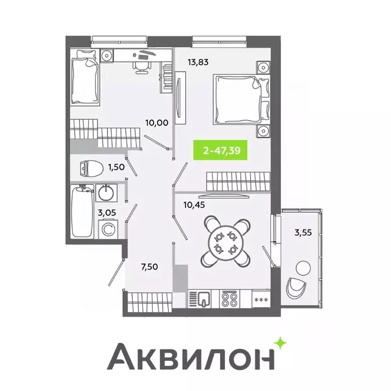 2-к кв. Ленинградская область, Всеволожский район, Заневское городское ... - Фото 0