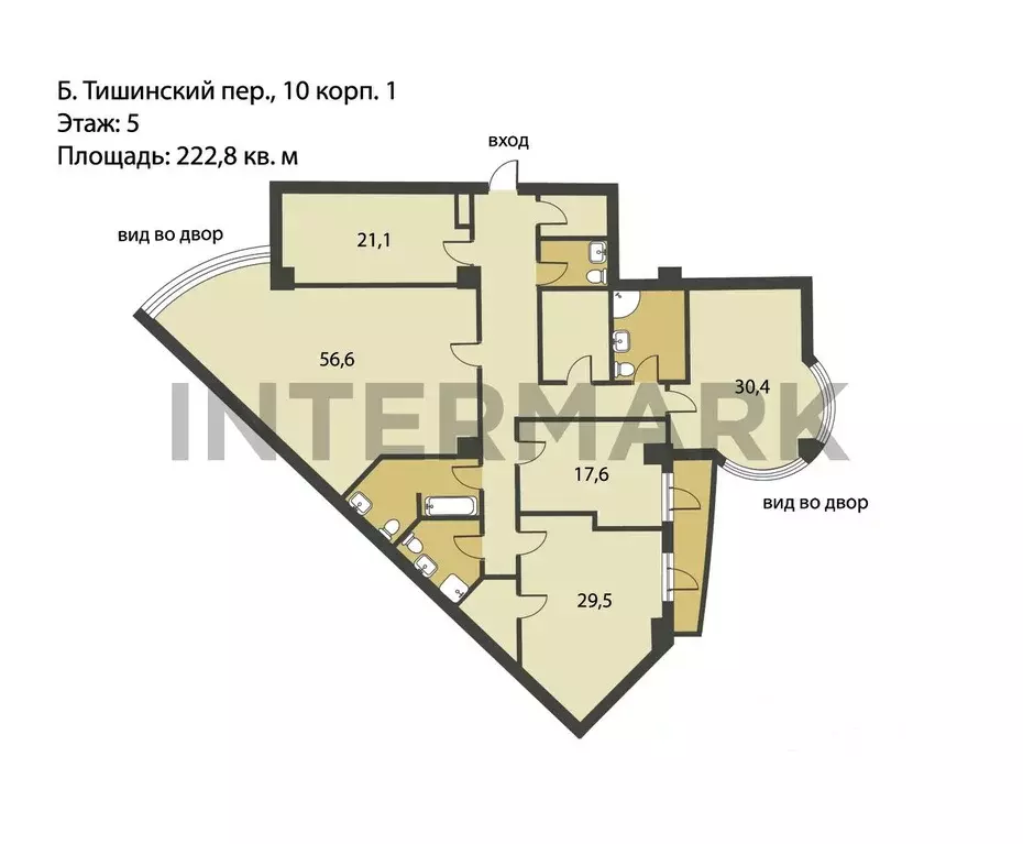 4-к кв. Москва Большой Тишинский пер., 10С1 (222.8 м) - Фото 1