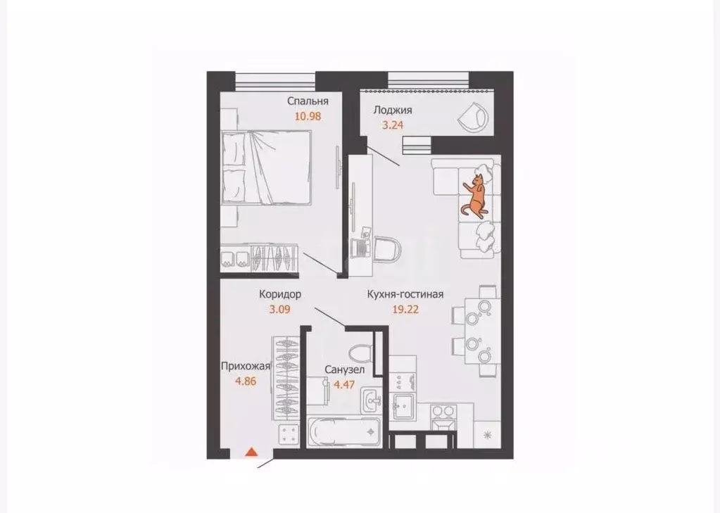 2-к кв. Пермский край, Пермь ул. Дзержинского, 29Б (44.24 м) - Фото 1