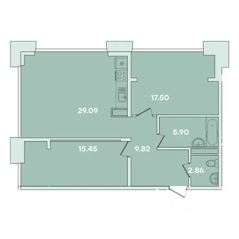 2-к кв. Иркутская область, Иркутск ул. Петрова, 16 (80.96 м) - Фото 0