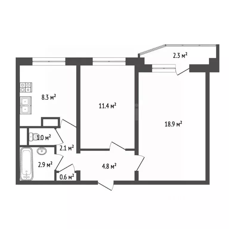 2-к кв. Москва Кантемировская ул., 16К1 (51.0 м) - Фото 2