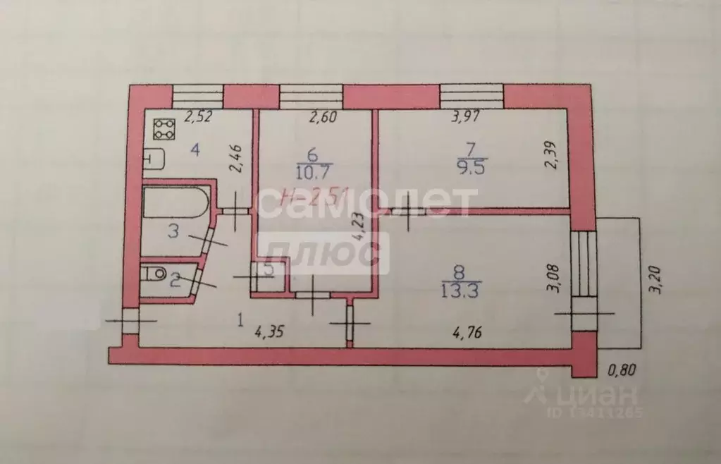 3-к кв. Ивановская область, Иваново просп. Строителей, 29 (49.2 м) - Фото 2