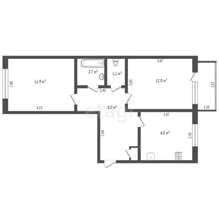 2-к кв. Ямало-Ненецкий АО, Новый Уренгой Лимбяяха мкр, Приозерный мкр, ... - Фото 2