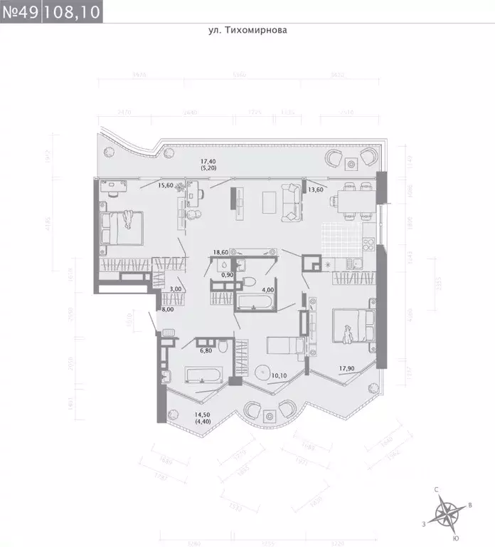 3-к кв. Татарстан, Казань ул. Калинина, 1Б (108.1 м) - Фото 0