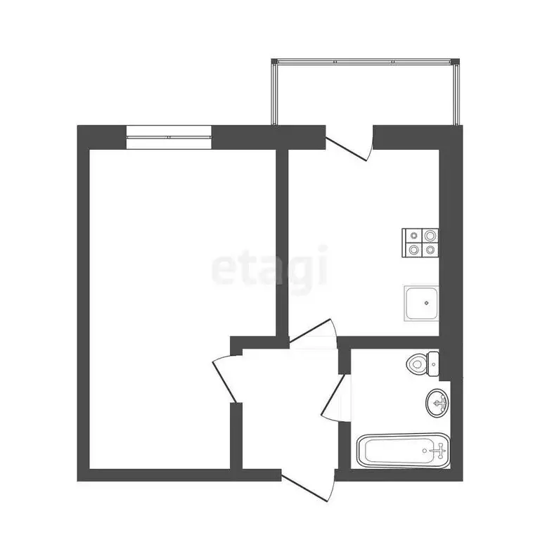 1-комнатная квартира: Смоленск, Краснинское шоссе, 32В (33 м) - Фото 0