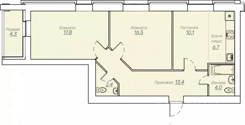 3-к кв. Кировская область, Киров Завода ОЦМ мкр,  (73.4 м) - Фото 0