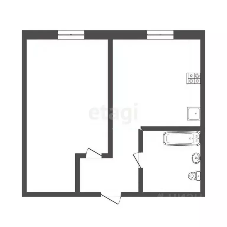 1-к кв. Тюменская область, Тюмень ул. Пермякова, 81 (30.3 м) - Фото 1