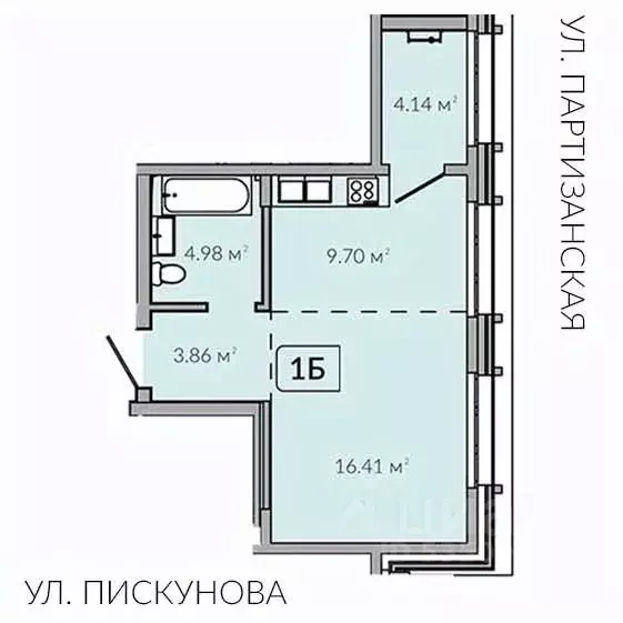 1-к кв. Иркутская область, Иркутск Байкальская ул., 91 (38.72 м) - Фото 1