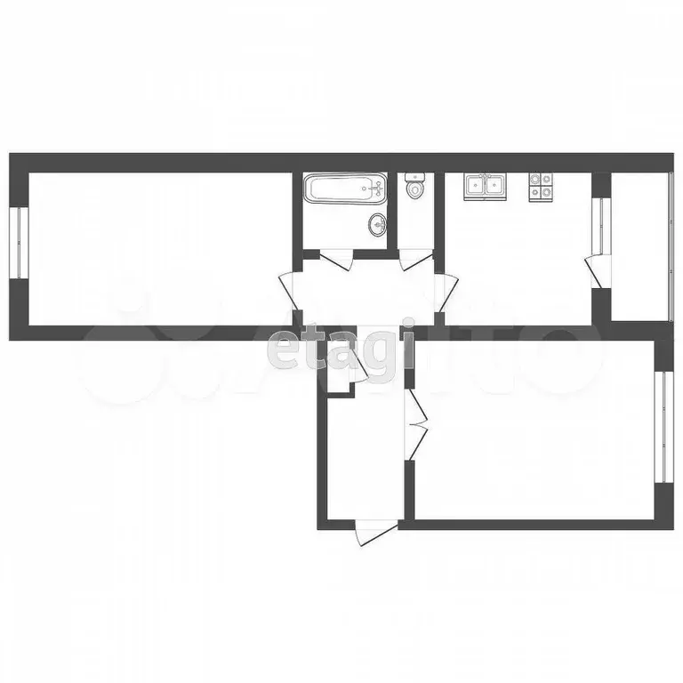 2-к. квартира, 47,5 м, 3/5 эт. - Фото 0