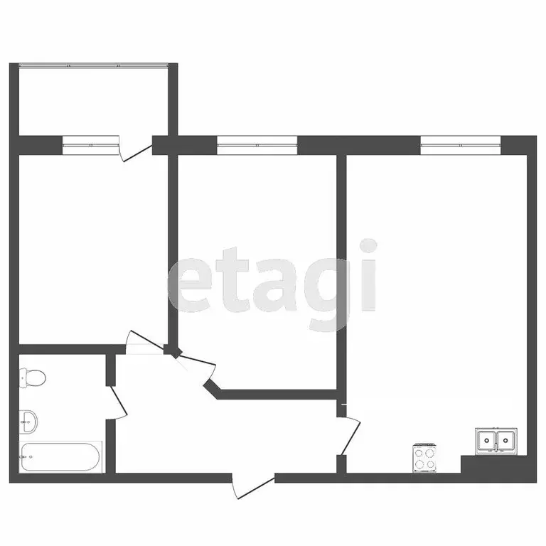 2-комнатная квартира: Тюмень, улица Тимофея Чаркова, 81 (54.7 м) - Фото 1