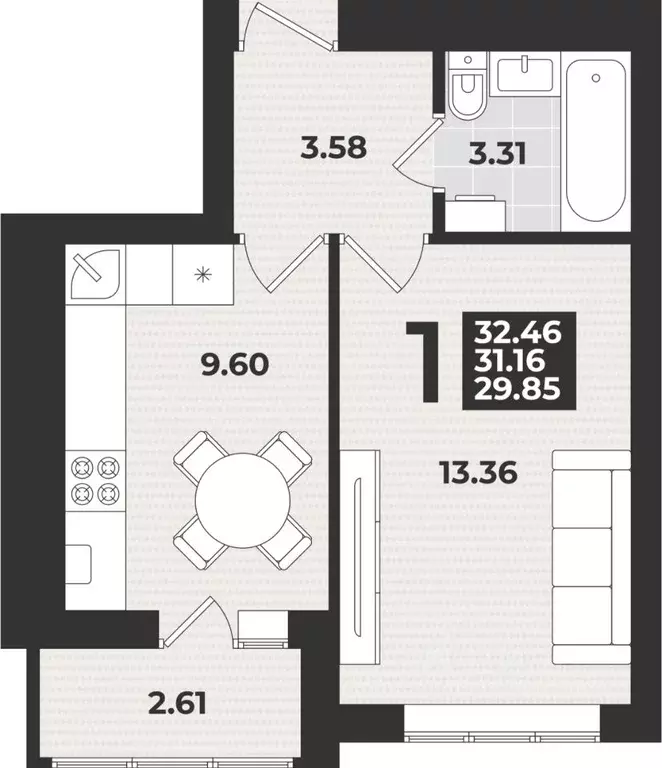 1-к кв. Калининградская область, Калининград ул. Героя России ... - Фото 0