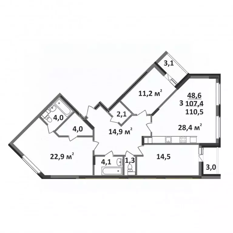 3-к кв. Владимирская область, Ковров Комсомольская ул., 1А (110.5 м) - Фото 1