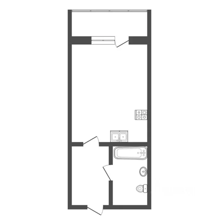Студия Тюменская область, Тюмень ул. Верхнетарманская, 5 (20.1 м) - Фото 2