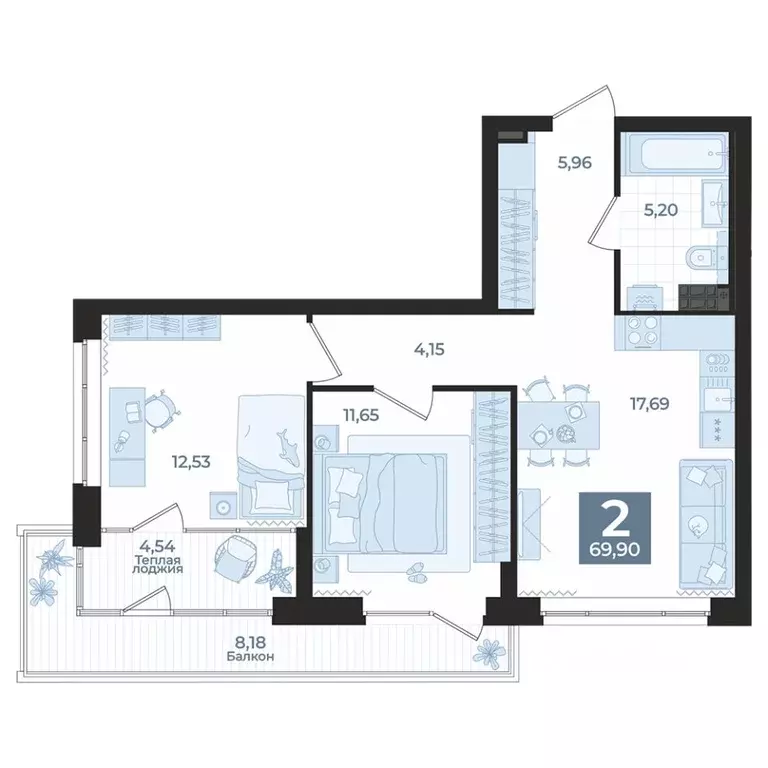2-к кв. Свердловская область, Екатеринбург пер. Ударников, 33 (69.9 м) - Фото 0
