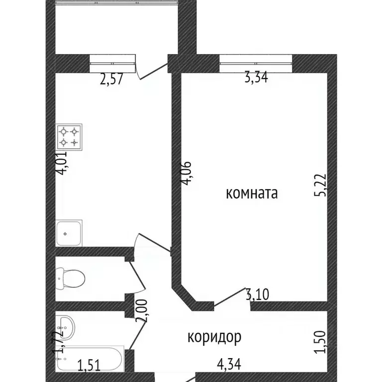 1-к кв. Ханты-Мансийский АО, Сургутский район, пос. Солнечный ... - Фото 0