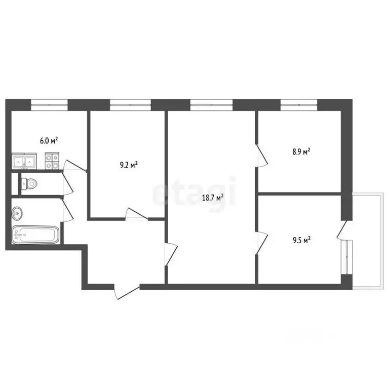 4-к кв. Москва Дубнинская ул., 26К2 (63.0 м) - Фото 1