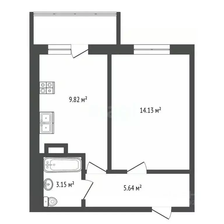 1-к кв. Ярославская область, Ярославль Тутаевское ш., 109 (33.81 м) - Фото 2