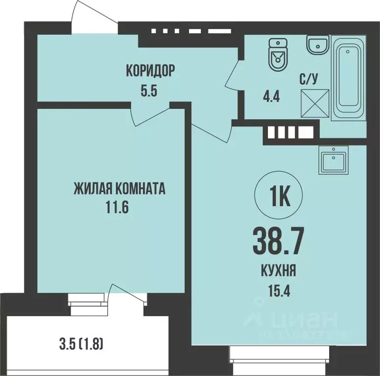 1-к кв. Новосибирская область, Новосибирск ул. Имени генерал-майора ... - Фото 0