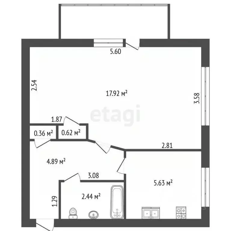 1-к кв. Санкт-Петербург ул. Зины Портновой, 13 (31.8 м) - Фото 2