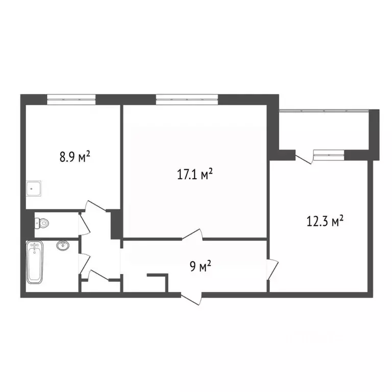 2-к кв. Красноярский край, Красноярск Северный мкр, ул. Мате Залки, 6 ... - Фото 1