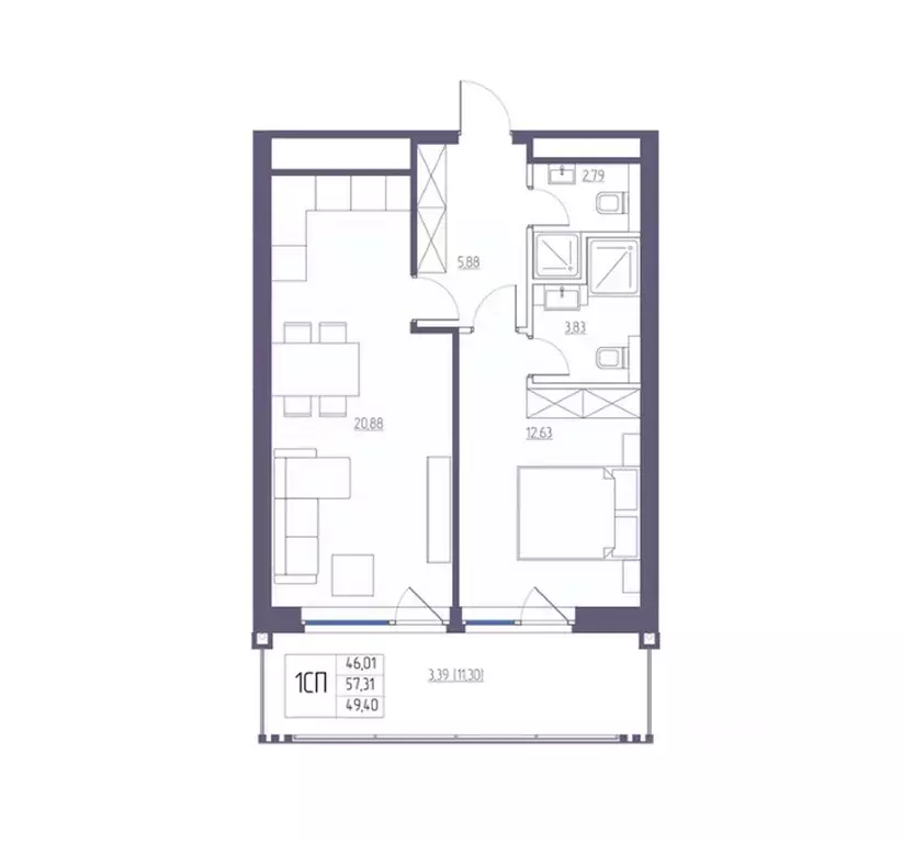 1-к кв. Крым, Ялта Атлантида жилой комплекс (57.31 м) - Фото 1