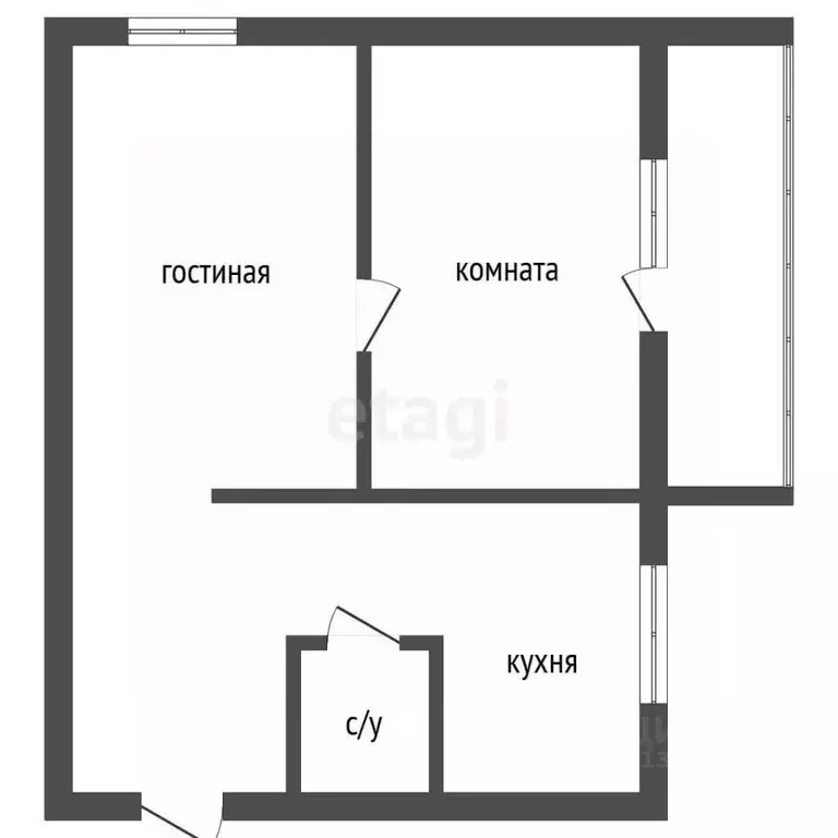 2-к кв. Челябинская область, Чебаркуль ул. Ленина, 27 (41.7 м) - Фото 2