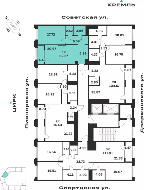 1-к кв. Тульская область, Тула ул. Болотникова, 4 (62.27 м) - Фото 2