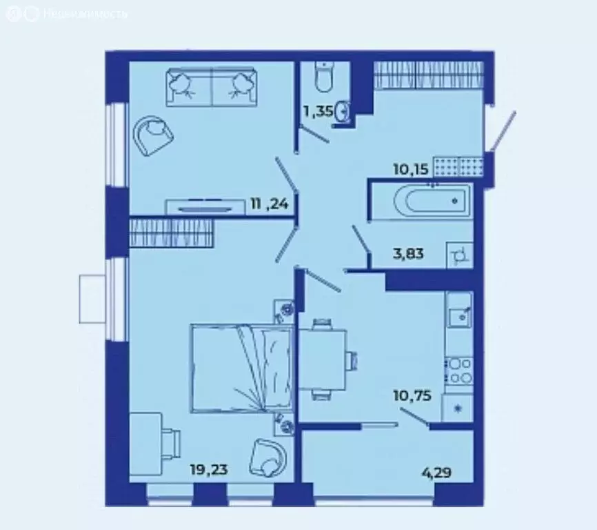 2-комнатная квартира: Брянск, Советская улица, 122 (60.84 м) - Фото 0