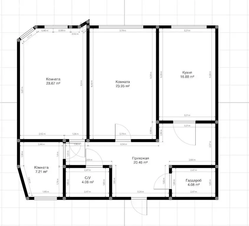 3-комнатная квартира: Нальчик, улица Идарова, 176 (107 м) - Фото 0