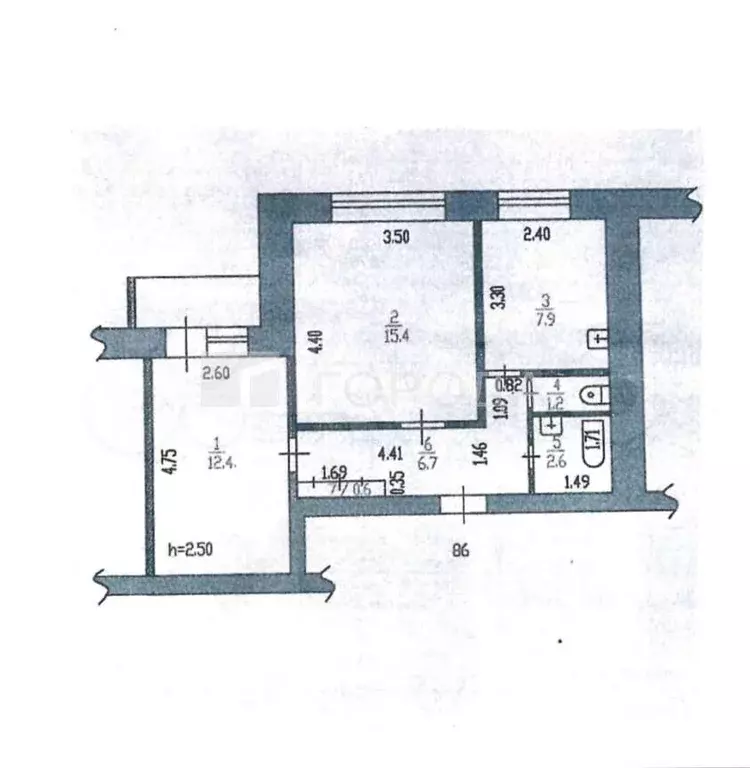2-к. квартира, 46,8 м, 2/9 эт. - Фото 0